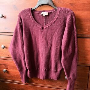 Philosophy Republic Burgundy V Neck Knit Sweater Women’s Medium